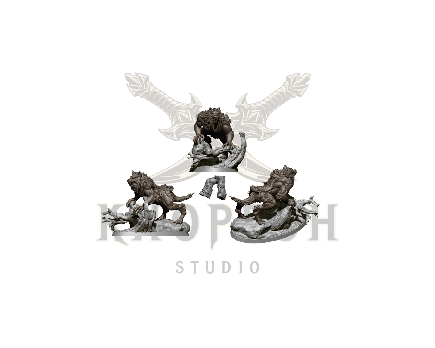 Miniatura Rey lobo con montura