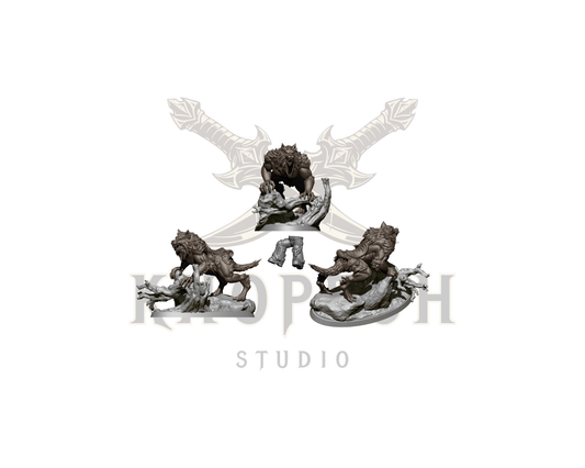 Miniatura Rey lobo con montura