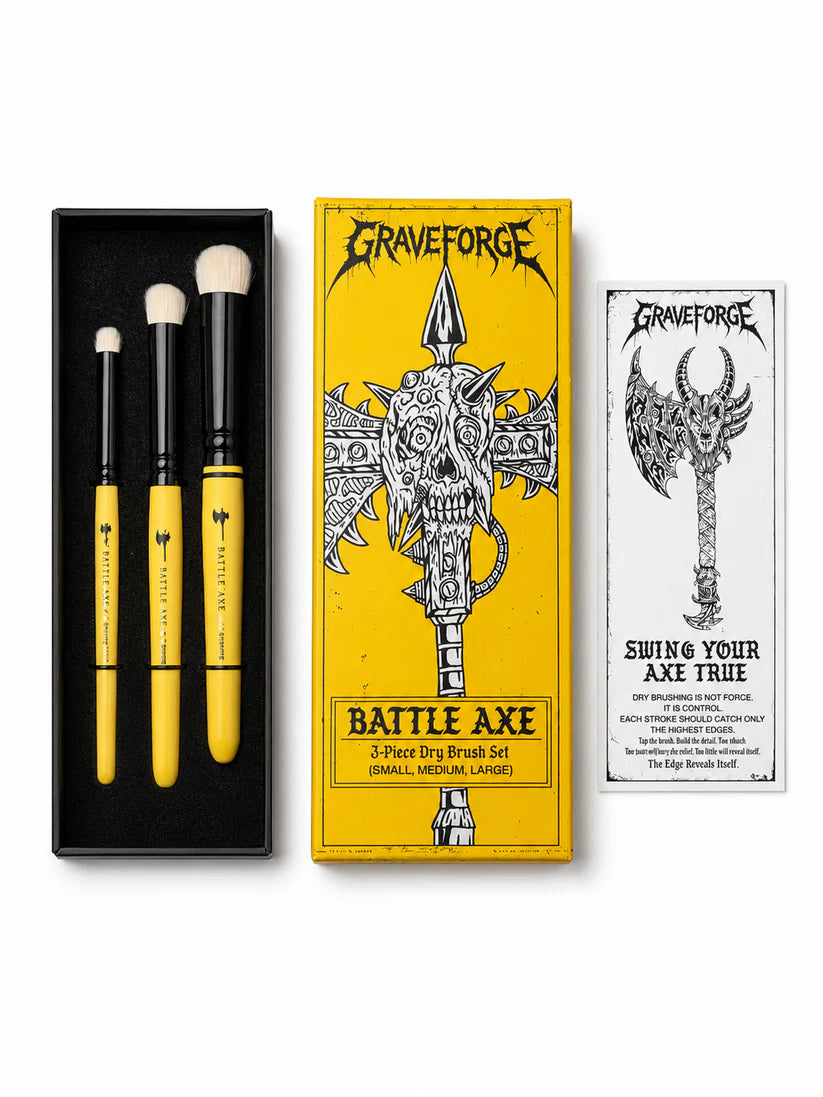 Graveforge Battle Axe Set – Set de 3 pinceles para pincel seco